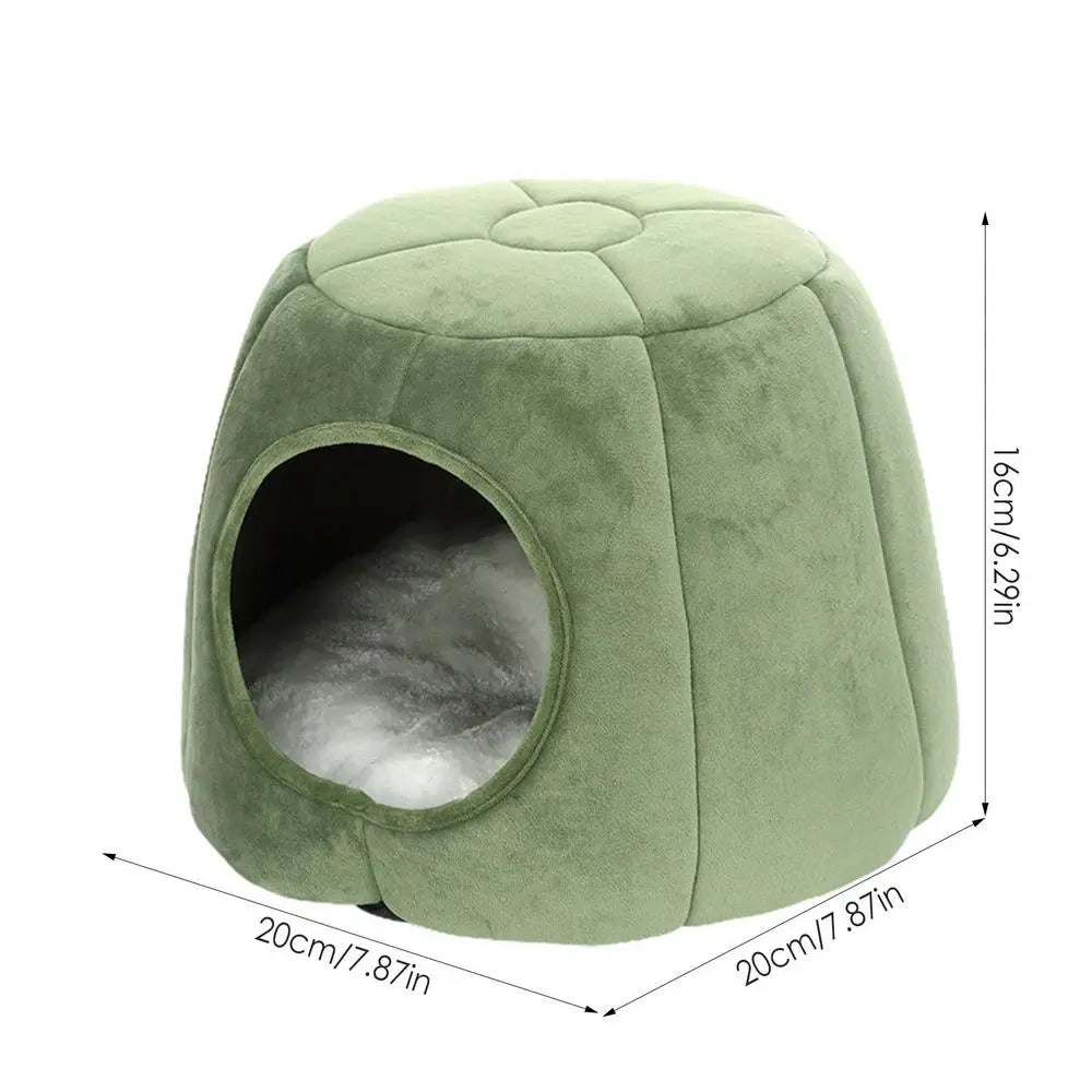 Covered Cat Bed Semi-Closed Pet Tent House Small Dog Puppy Sleeping Beds With Removable Washable Pillow Cushion Pad