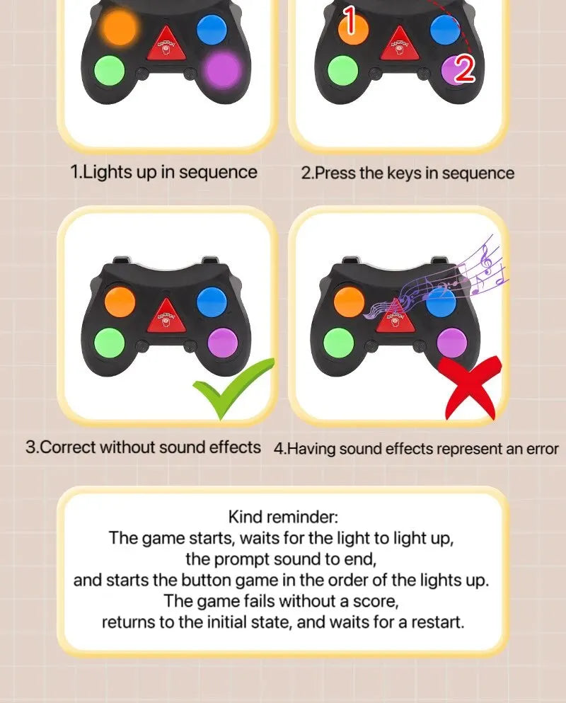 Square Memory Training Gaming Machine Clearance Button Toy