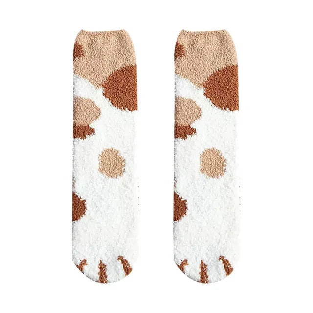 Socks Women Thicken Warm Cute Cat Paw Colorful Winter Sox