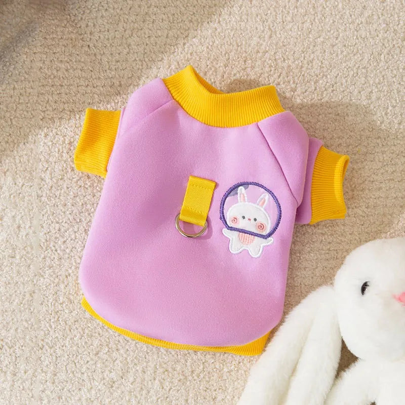 Winter Dog Clothes Cute Cartoon Dog Warm Hoodie Chihuahua French Bulldog Sweatshirt Puppy Outfit Coat Pet Dog Costume