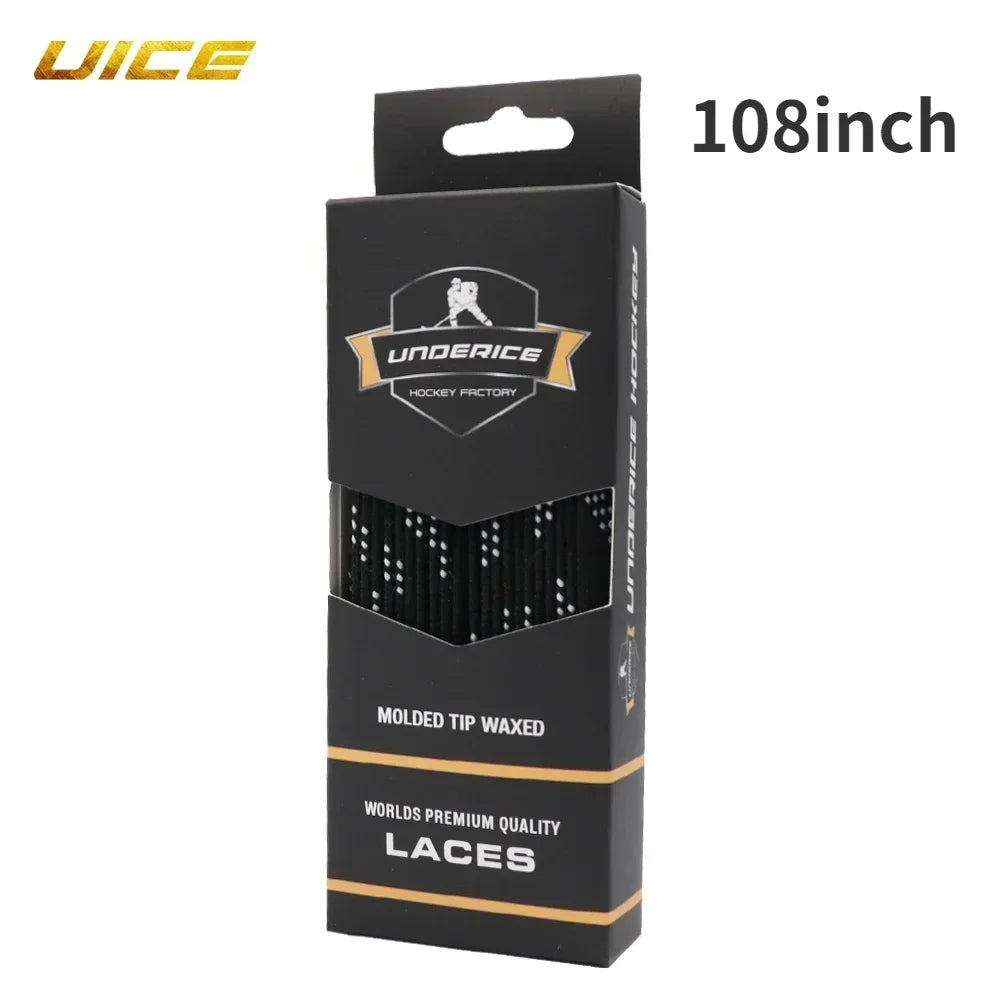 Ice Hockey Skate Laces 84-120inch Waxed Dual Layer Braid