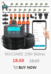 Garden Smart Timer Irrigation Set 5-50M 1/4 inch IPX5 Waterproof Automatic Watering Controller for Lawns and Plants