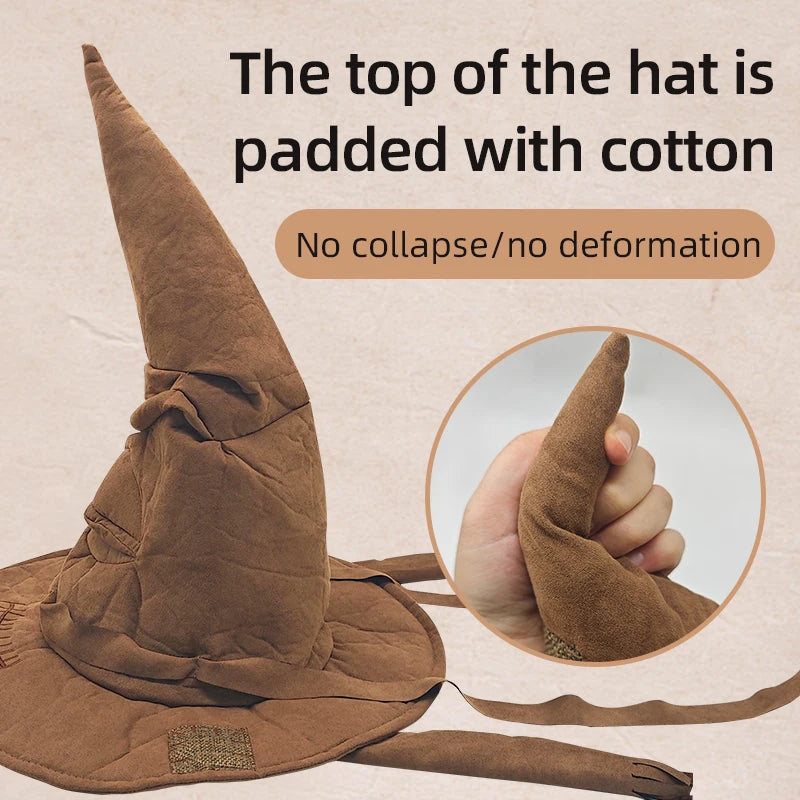 Witch Wizard Sorting Hat Leather Halloween Costume Accessory for Men and Women Cosplay Party Prop