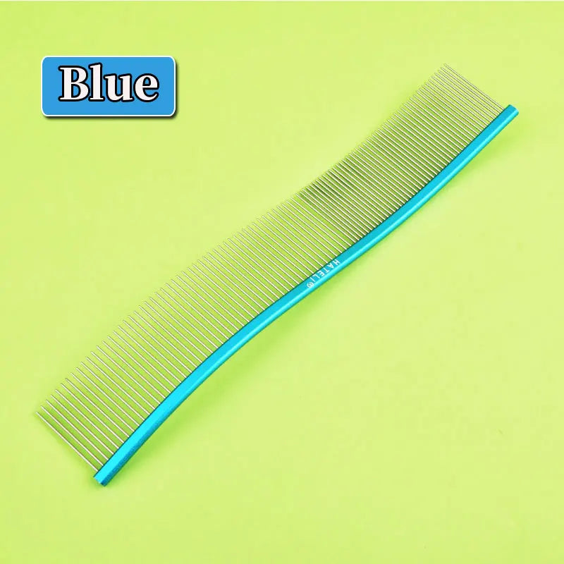 22cm S-Shaped Stainless Steel Pet Grooming Comb for Cats and Dogs with Dense Teeth for Effective Hair Removal and Cleaning