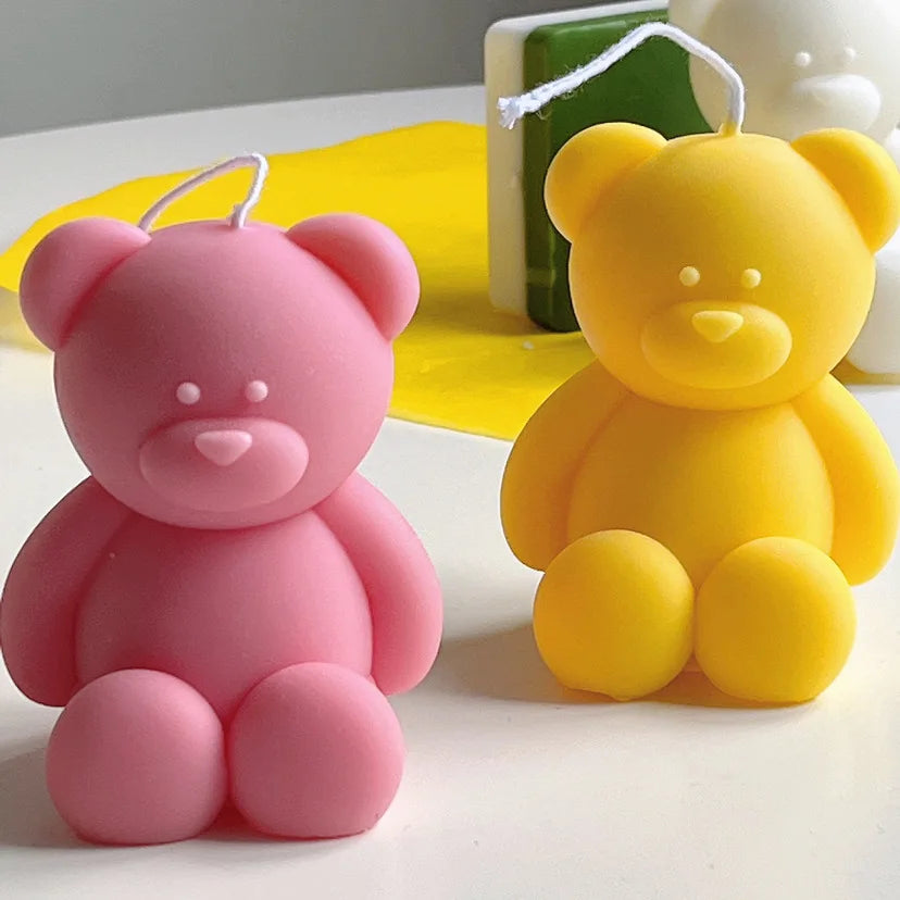 3D Cute Cartoon Bear Silicone Candle Mold Gift Making Kit
