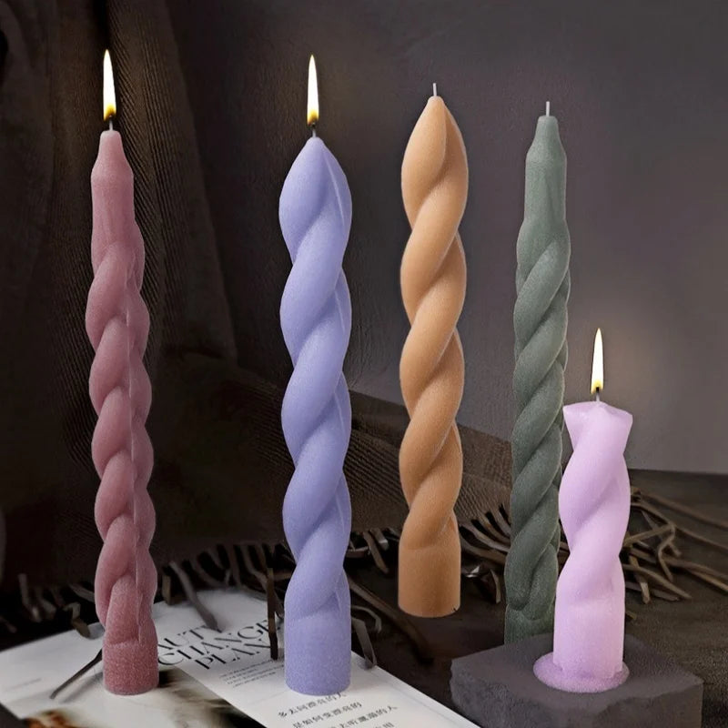 Geometric Spiral Candle Silicone Mold for DIY Twisted Rods