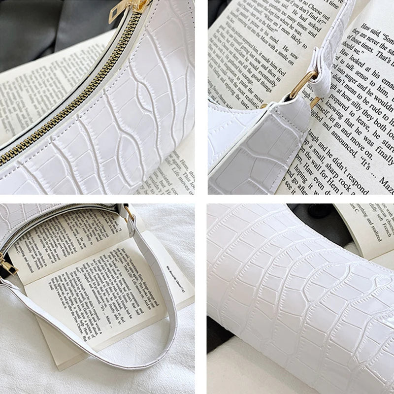 Retro Alligator Pattern Small Handbags for Women PU Leather