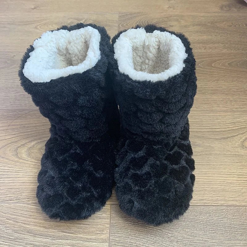Winter Adult Men And Women Thick Warm Floor Shoes Plush Slippers