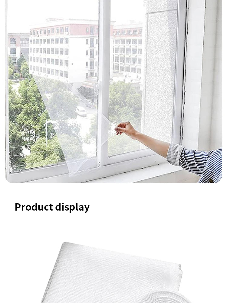 Mosquitera autoadhesiva antimosquitos para el hogar EW, mosquitera invisible para ventanas, mosquitera cifrada para bricolaje, velcro gratis