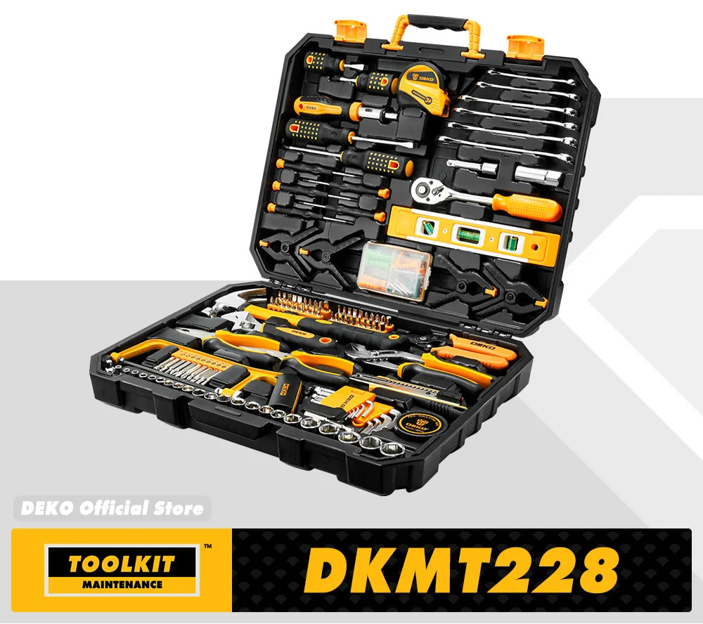 DEKO 228Pcs Socket Wrench Tool Set with Storage Case