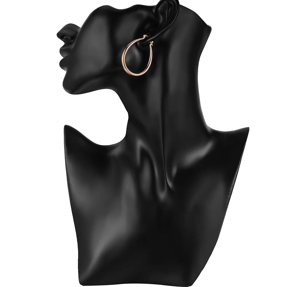 925 Sterling Silver 18K Gold Plated 4.4cm Oval Earrings for Women