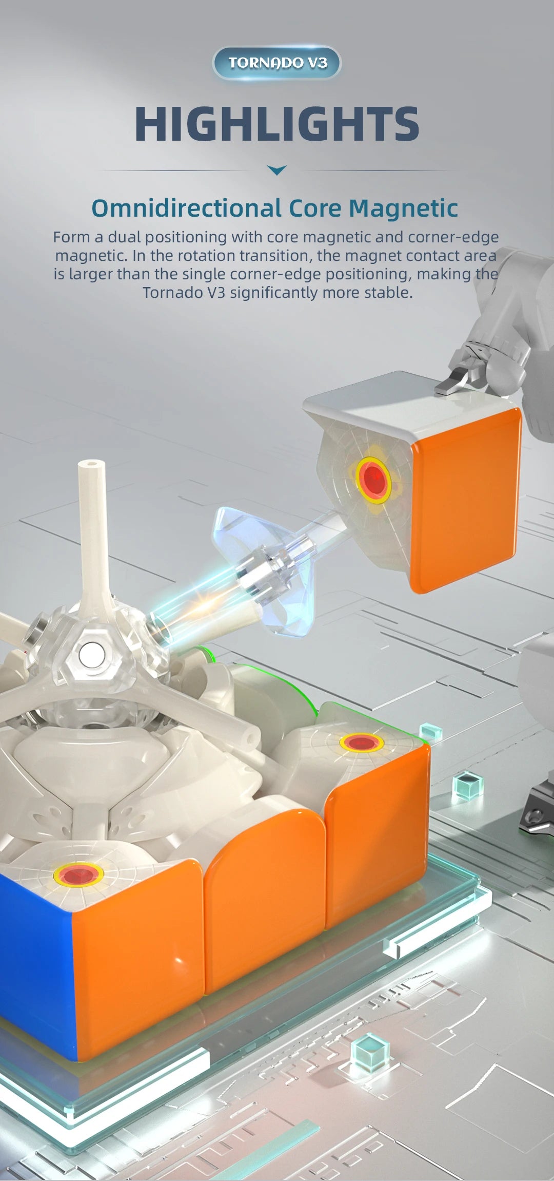 Qiyi X-Man Tornado V3 M Magnetic Speed Cube Puzzle Toy