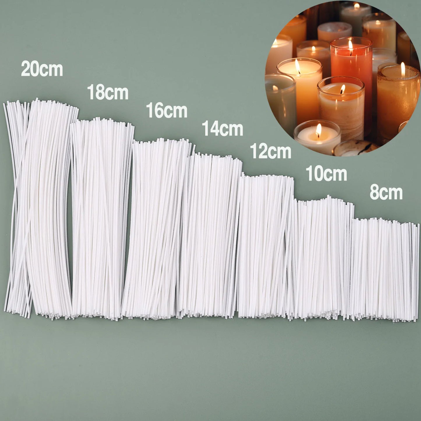 30-100Pcs Waxed Cotton Candle Wicks Set Smokeless DIY Supplies
