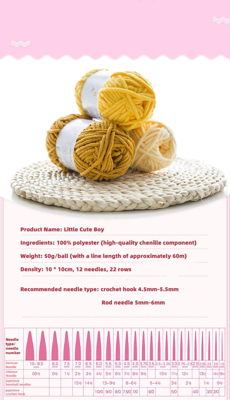 50g Polyester Cute Yarn Ball for Warm Velvet Crochet Scarf