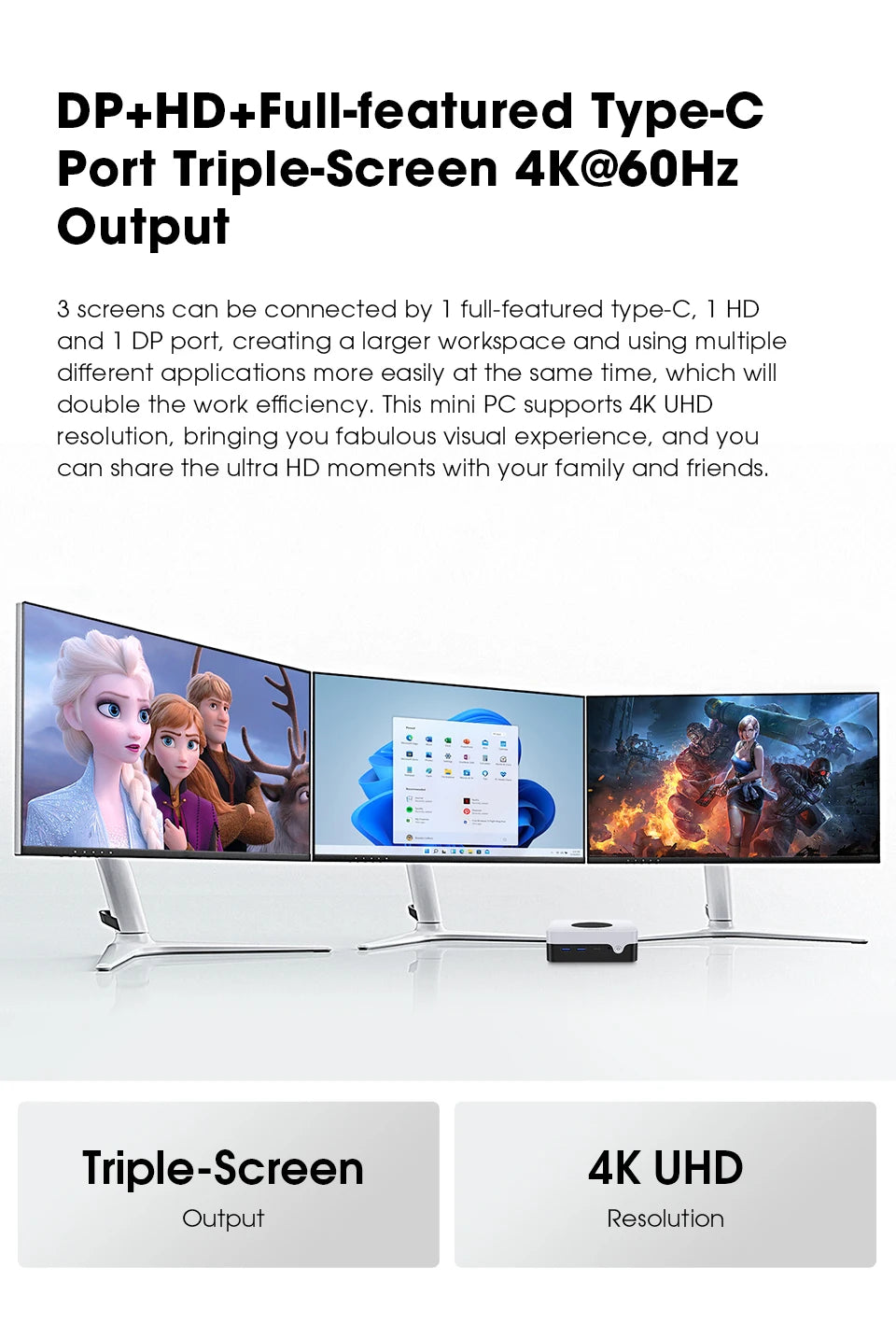 CHUWI LarkBox X Mini PC 12GB RAM 512GB SSD Intel N100 Game PC UHD Graphics WiFi 6 Desktop