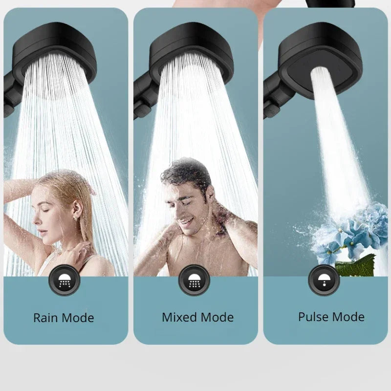 High Pressure Shower Head Water Saving 3 Modes Adjustable Massage Sprayer