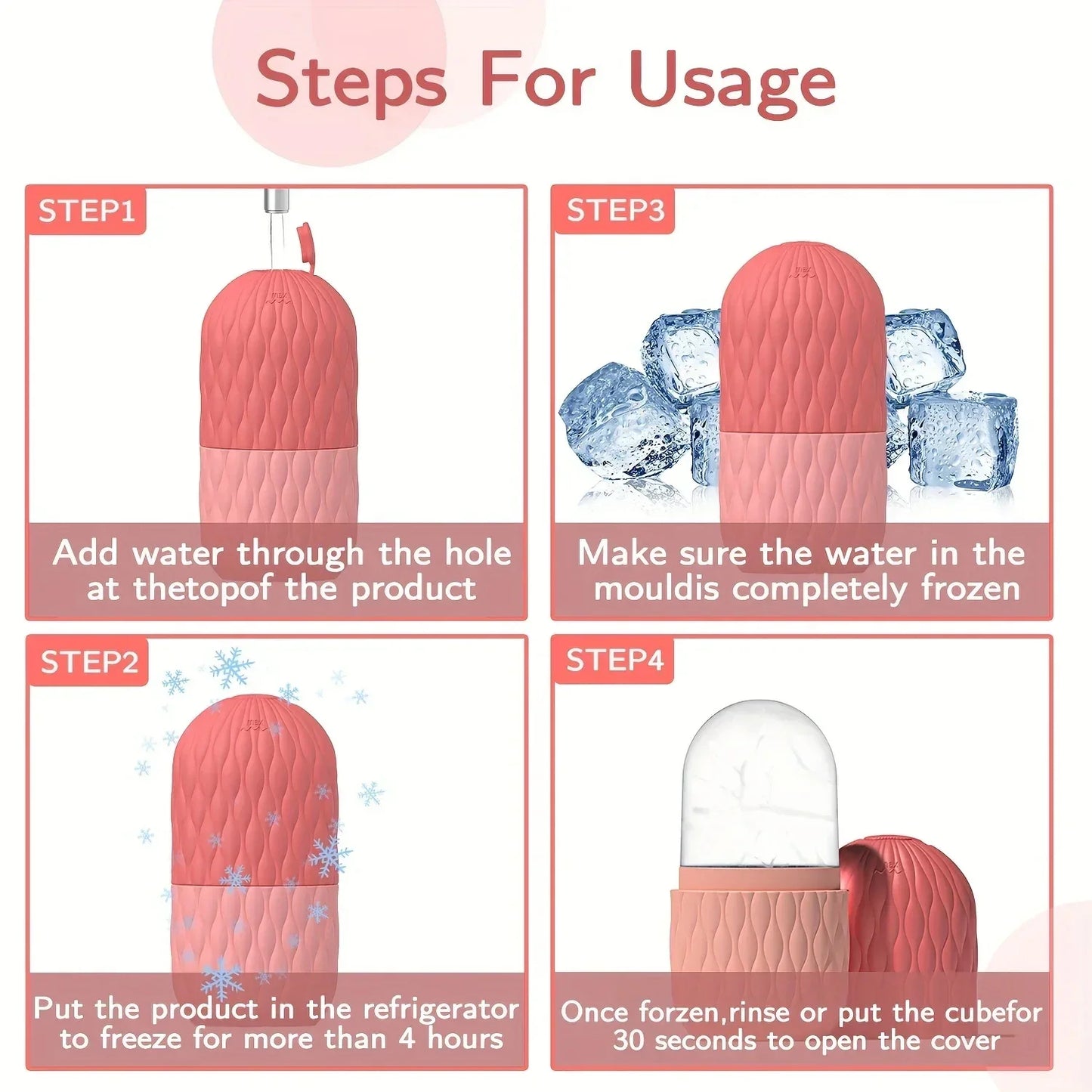 Reusable Silicone Ice Mold for Face Beauty Ice Roller Skin Care Tool