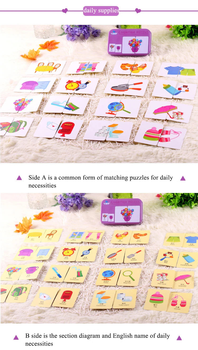 Baby Puzzle Montessori Educational Toys Wood 3D Jigsaw Puzzles For Kids 2-4 Years