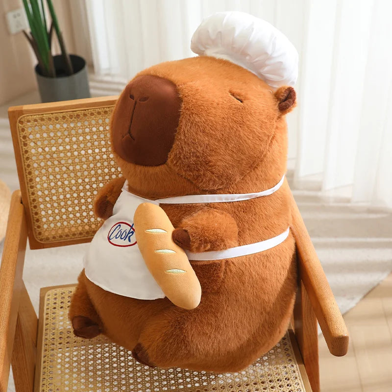 Chef Capybara Plush Doll Cute Capibara Soft Stuffed Animal