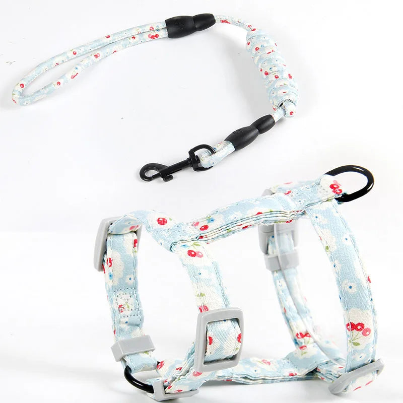 Adjustable Cat Harness Cotton Strap Collar with Leash,Cats Outdoor Walking Escape Proof H-Shaped Vest for Large Small Cats,dogs