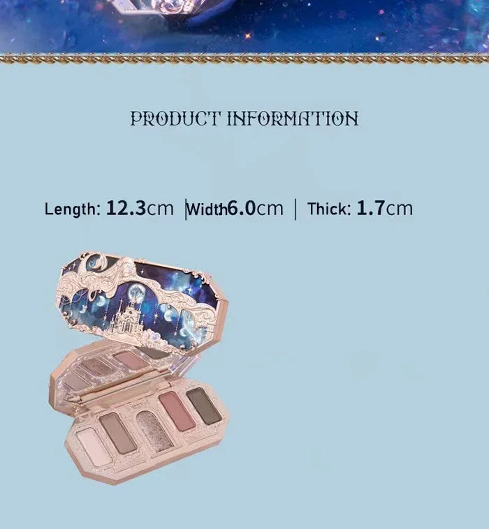 Flower Knows Moonlight Mermaid Eyeshadow Palette 8 Color Eye Makeup with Matte Shimmer and Glitter Finishes for Stunning Looks