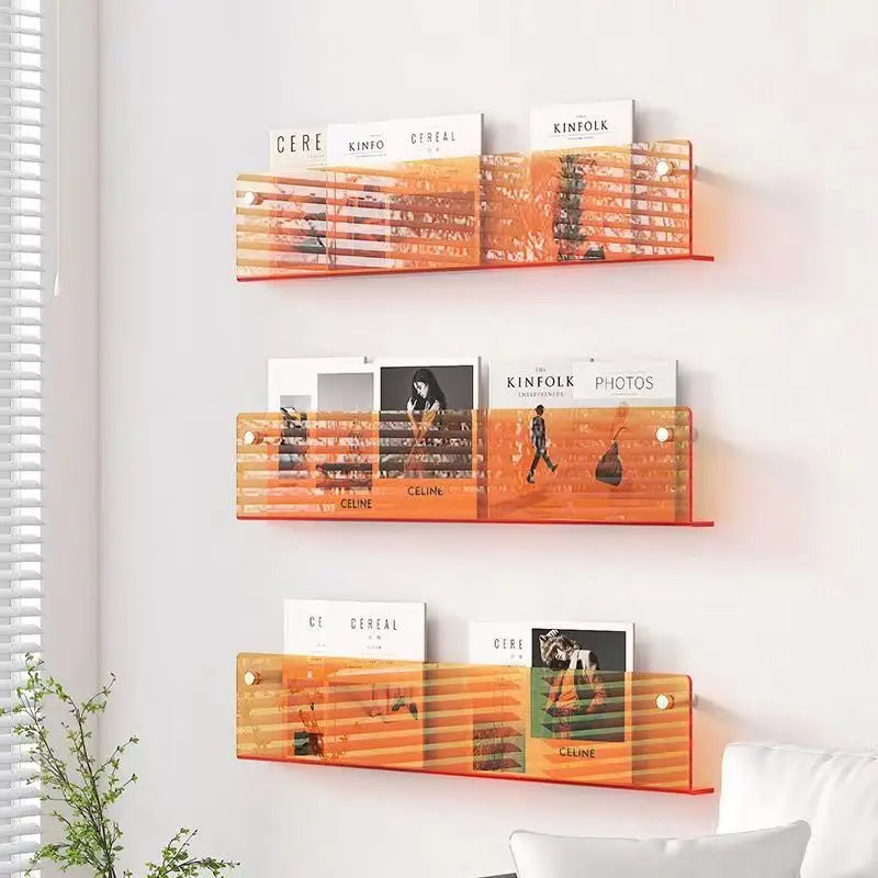 Acrylic Floating Bookshelf Wall Shelf in 10 Stylish Colors
