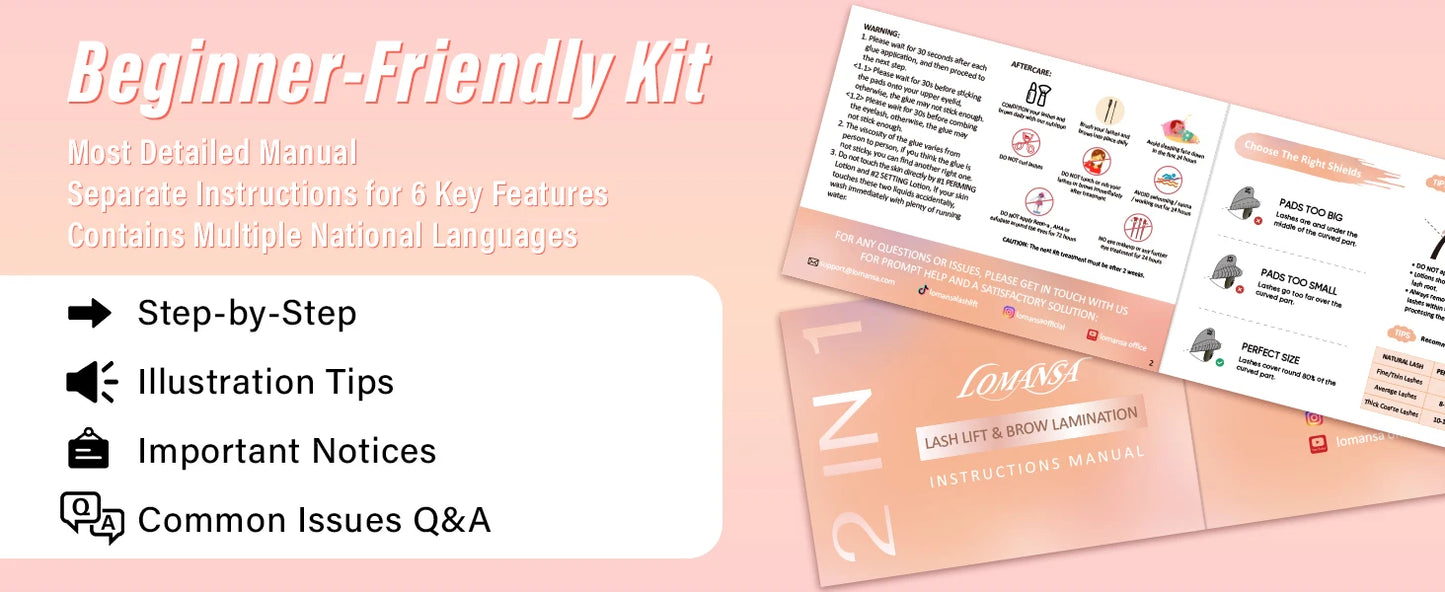 Lomansa 15 Piece Brow Lamination Kit with 8-12 Minute Application Time and 2 in 1 Perm Fixation Lotion for Long Lasting Lashes and Brows