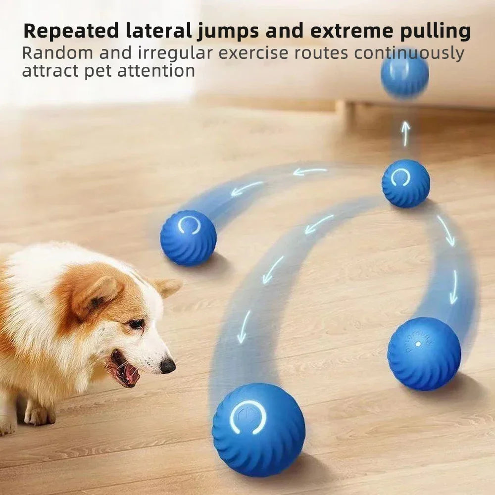 Automatic Smart Ball Dog Toy USB Rechargeable Interactive Moving Bouncing Pet Ball for Puppies Birthday Gift