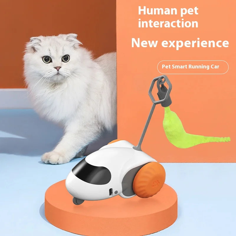 Smart Interactive Cat Toy Car Auto-Running Vehicle with Obstacle Detection for Indoor Cats
