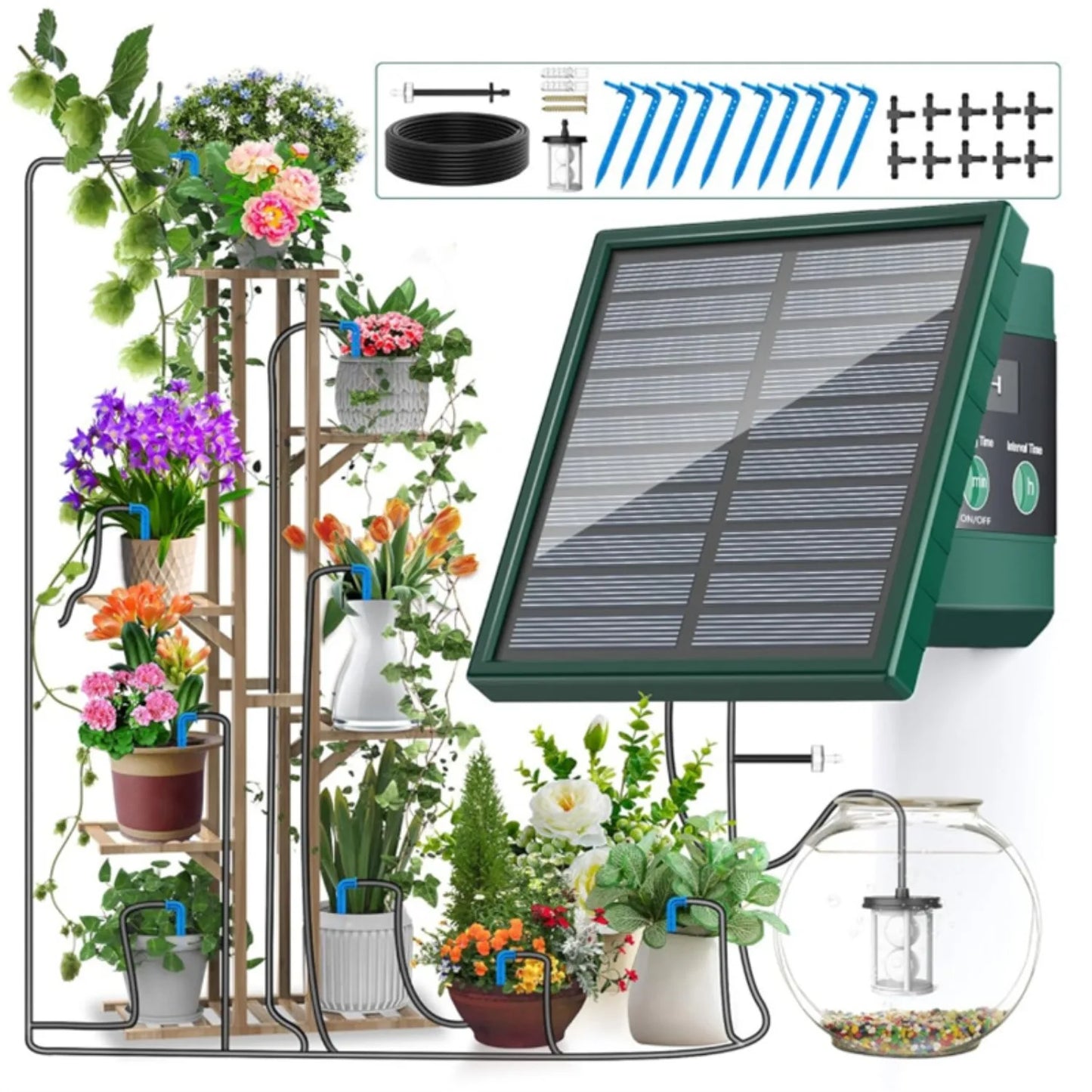 Solar Powered Automatic Drip Irrigation System for Garden Balcony Efficient DIY Watering Solution