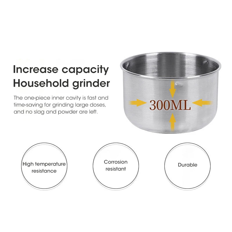 Mini Electric Grinder Household 300ml Ultrafine Food Pulverizer Coffee Spice Grain Mill 2/4 Blades