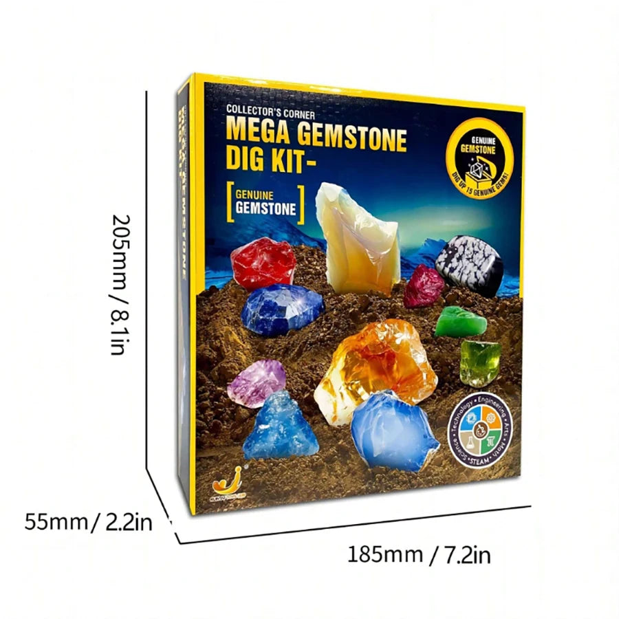 National Geographic Dig and Discover Gem Stone Crystal Mining Kit for Kids Educational Toy Hands-On Learning Gift