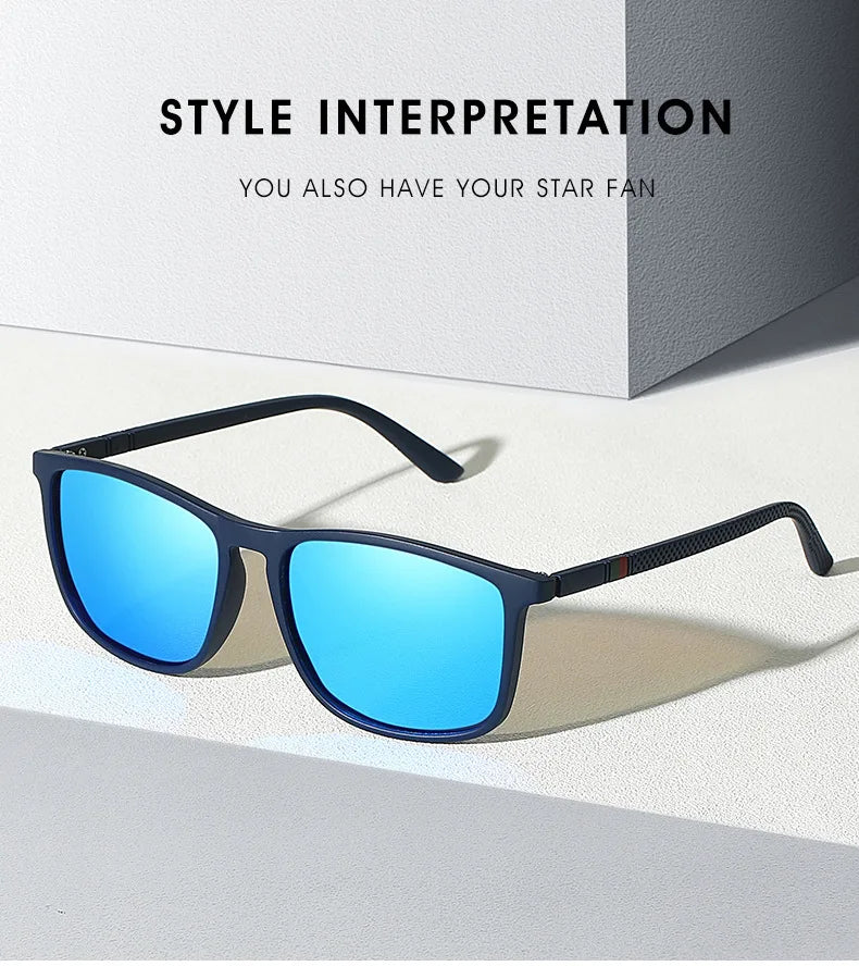 New Classic Fashion Polarization Sunglasses Men's And Women's Square Large Frame UV Protection Fishing Driving Glasses