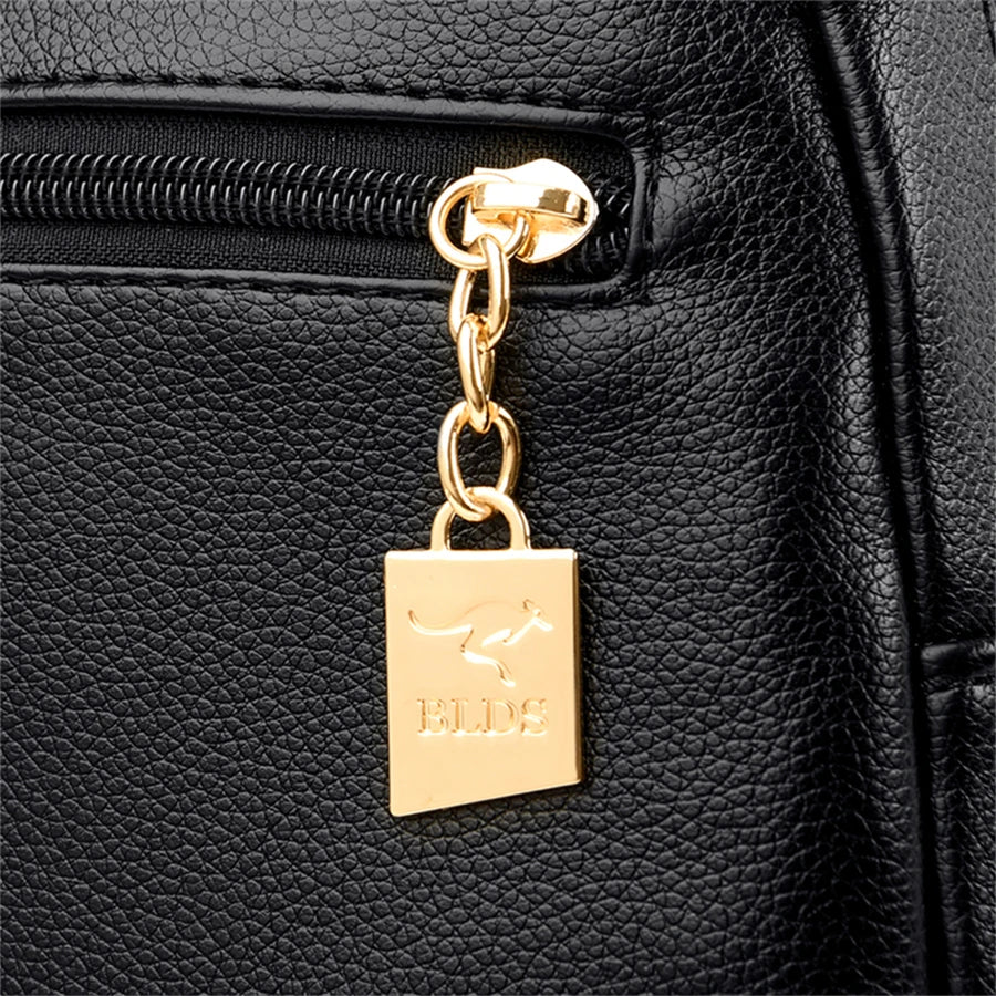 Luxury Women Leather Backpacks for Girls Casual Daypack