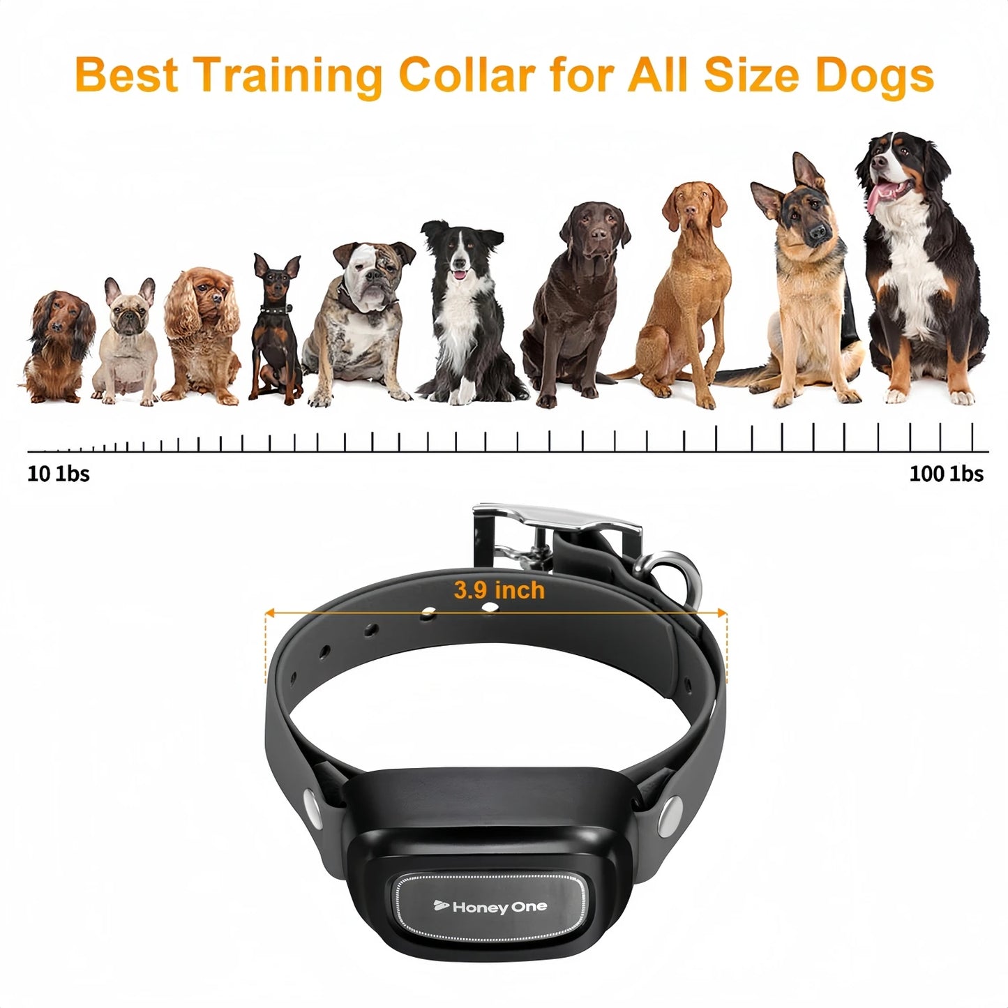 3500FTDigital Dog Training Collar Waterproof Rechargeable Remote Control Pet with LCD Display for All Size Shock Vibration Sound