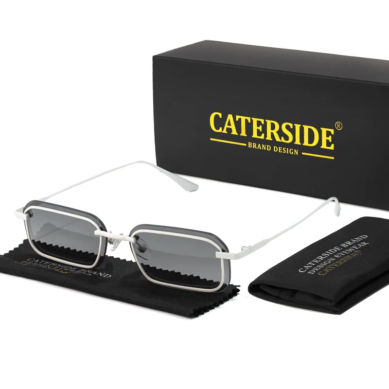 CATERSIDE Retro Punk Sunglasses UV400 Small Frame Fashion Eyewear