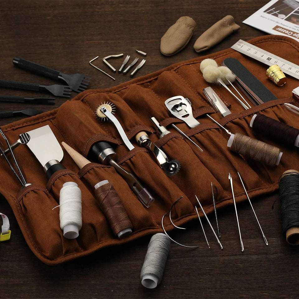 KRABALL Professional Leather Craft Tool Kit for DIY Repair