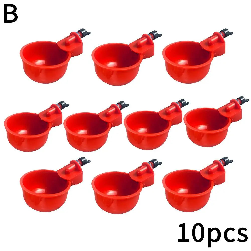 10 Pcs Automatic Poultry Drinking Bowl Chicken Waterer Cups Duck Drinking Machine Hanging Drinking Bowls Water Dispenser