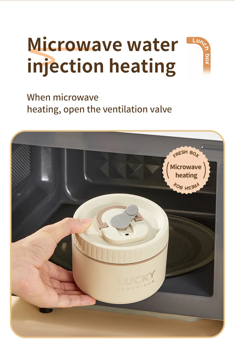 WORTHBUY Portable 304 Stainless Steel Insulated Bento Lunch Box With Thermal Bag Cutlery Leak Proof Container Set