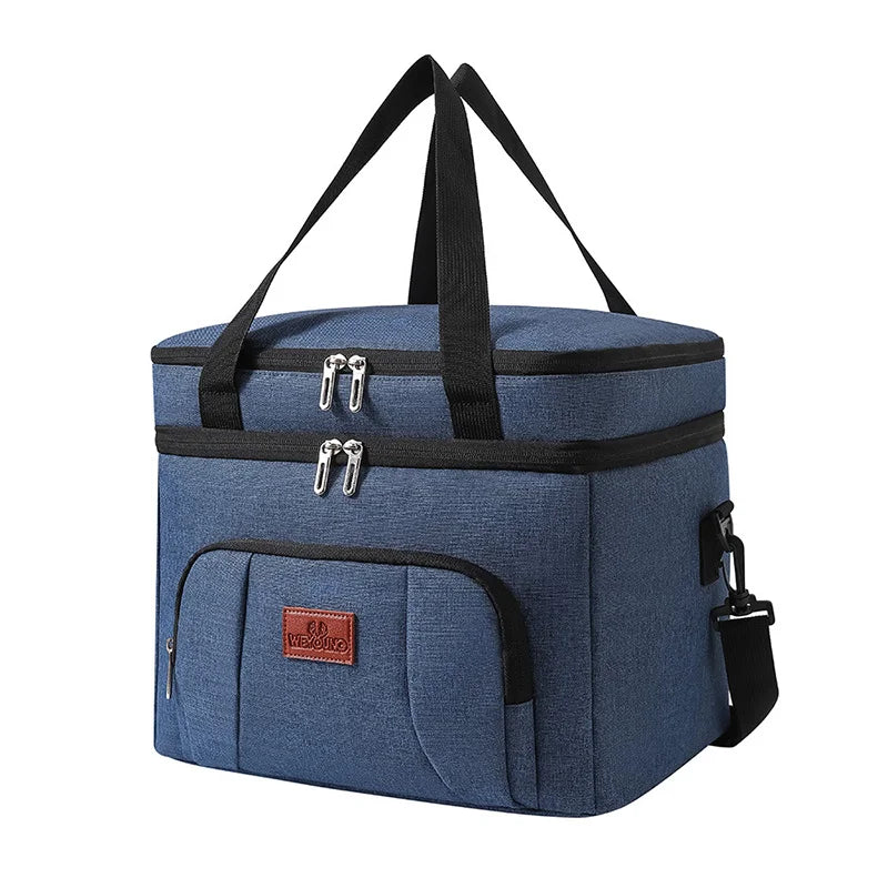 Multifunctional Double Layers Tote Cooler Lunch Bag β Large Capacity for Travel and Picnic