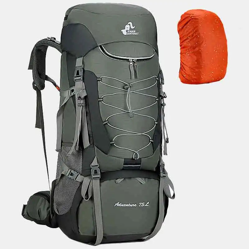 75L Camping Backpack Travel Sport Bag With Rain Cover Men