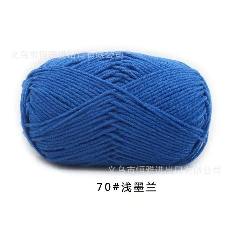 Likeecords 4-Strand Milk Cotton Yarn 60g Soft Baby Yarn for Knitting and Crochet