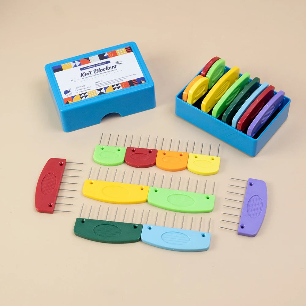 Knit Blockers Set 20 Pieces Stainless Steel Blocking Combs and Pins for Knitting and Crocheting Supplies
