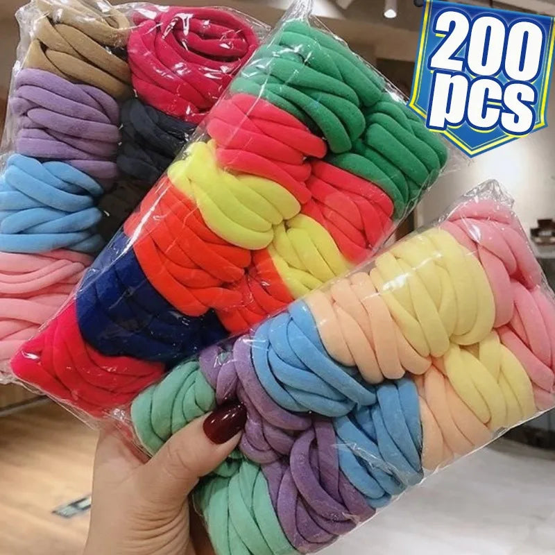 50/200pcs Thicken Girls Hair Bands Elastic Scrunchies Rubber Bands