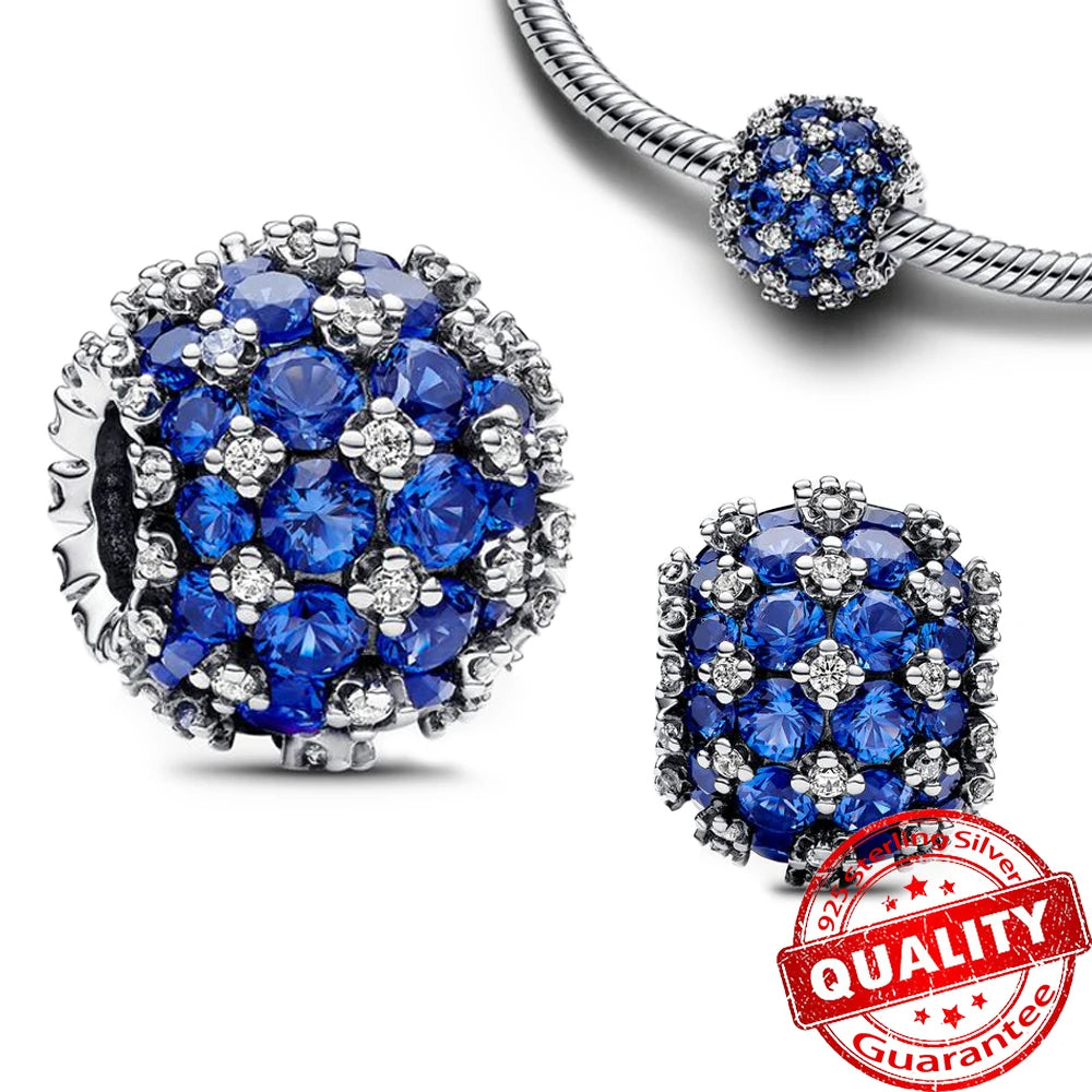 Authentic 925 Sterling Silver Charm Sparkling Star Moon Sun Pendant Jewelry Gift