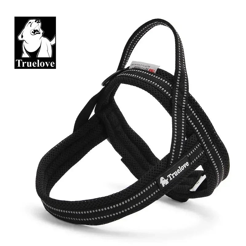 Truelove Soft Mesh Padded Nylon Dog Harness Vest 3M Reflective Security Dog Collar Easy Put on Pet Harness Pull-resistan TLH5811