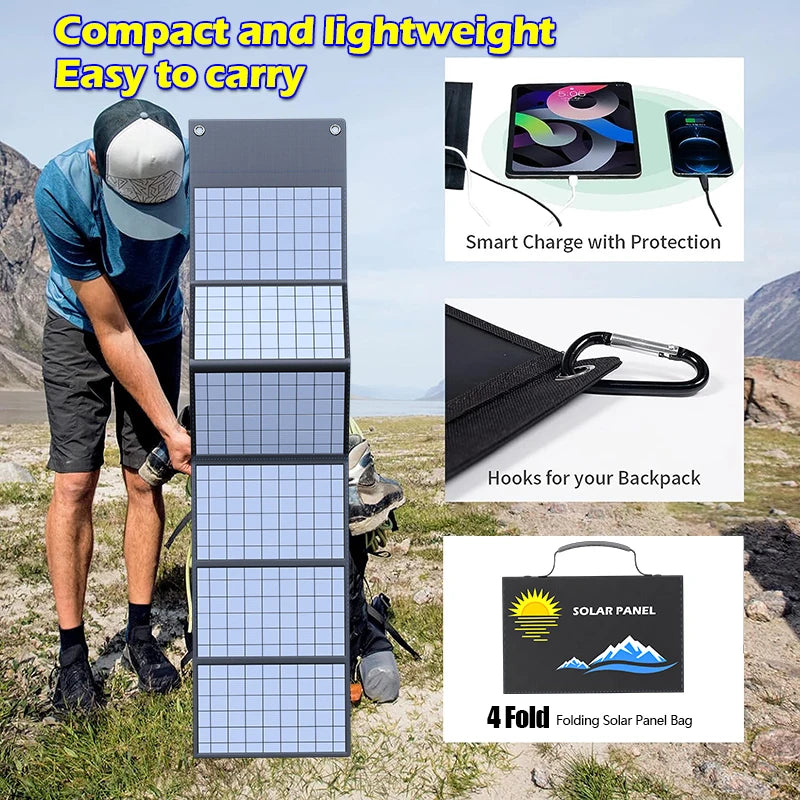 600W 1000W 18V Foldable Solar Panel Charger for Camping