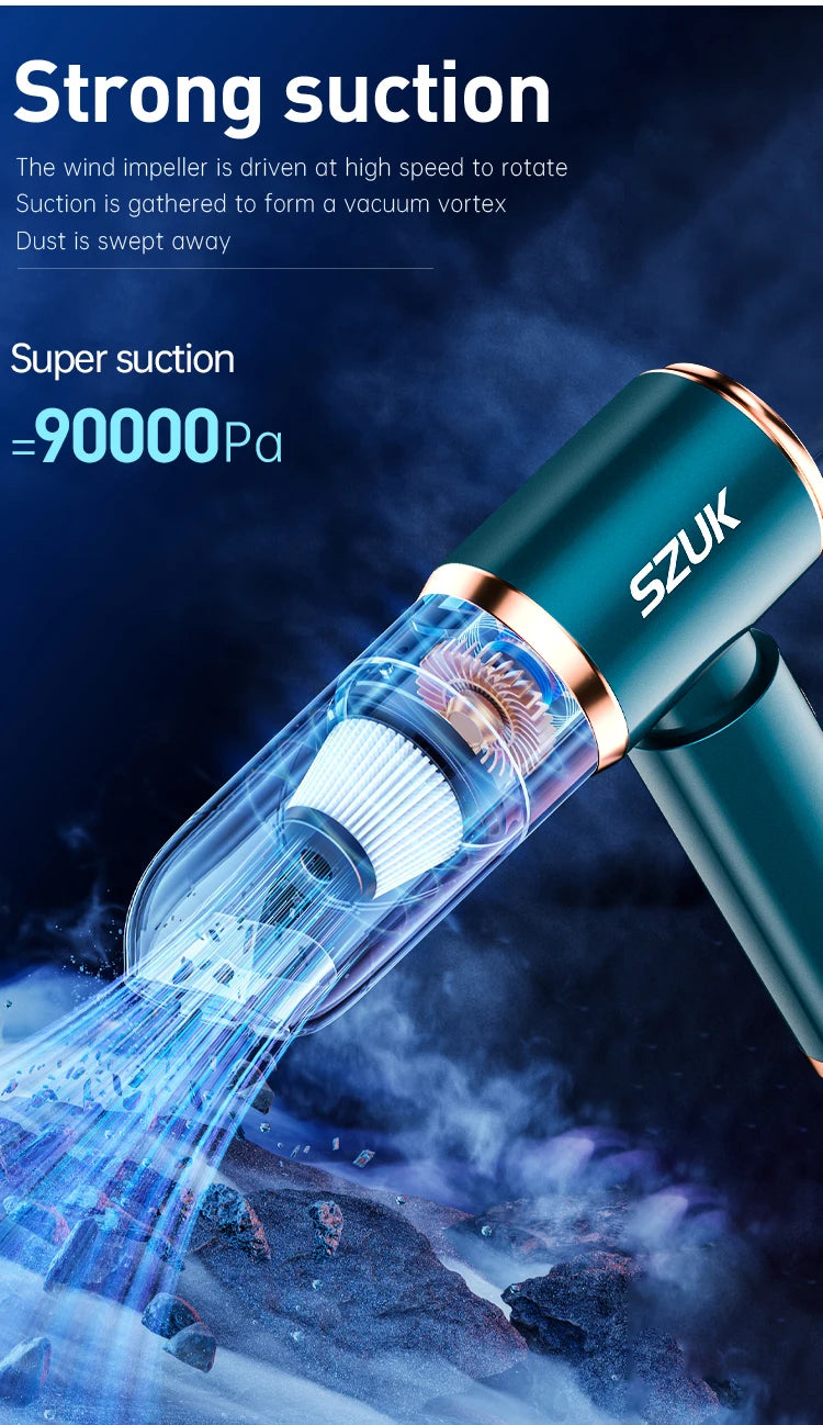 SZUK Mini Car Vacuum Cleaner Wireless Portable 2 In 1