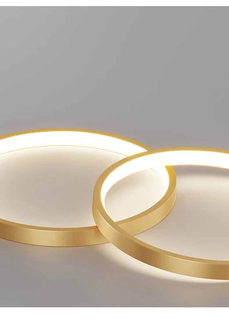 Black Rings Modern Minimalist Dimmable Pendant Light for Living Room and Restaurant Remote Control Chandelier Home Decor