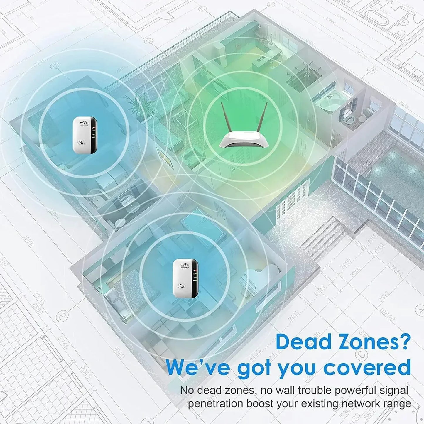 Wireless Signal Booster Wifi Extender Small Steamed Bun Repeater for Home Network Amplification